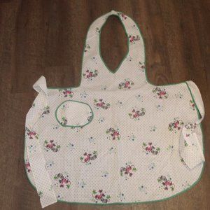 Vintage full apron pink gray Siamese cats kitten